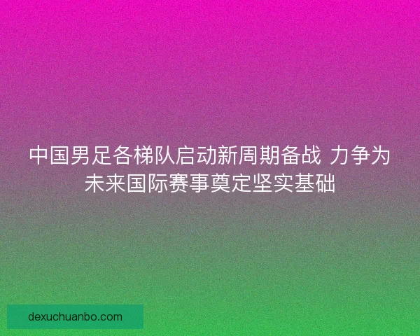 中国男足各梯队启动新周期备战 力争为未来国际赛事奠定坚实基础